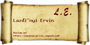 Lazányi Ervin névjegykártya